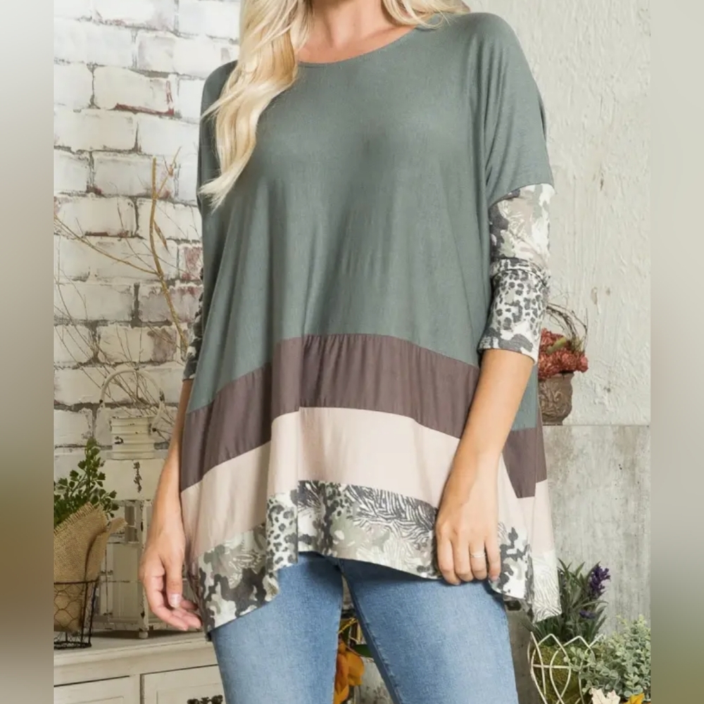 Colorblock Dolman Top